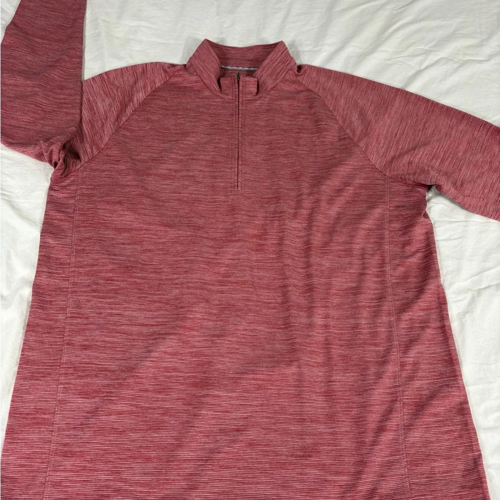 Tommy Bahama Mens Red 3/4 Zipper Long Sleeve Polyester Light Sweatshirt 2XLT - Picture 2 of 10